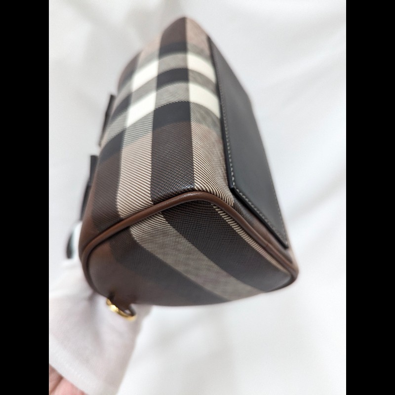 莉亞精品♡Burberry 經典格紋波士頓包 近新閒置-7