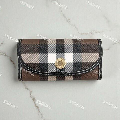 莉亞精品♡Burberry 經典格紋長夾 近新閒置