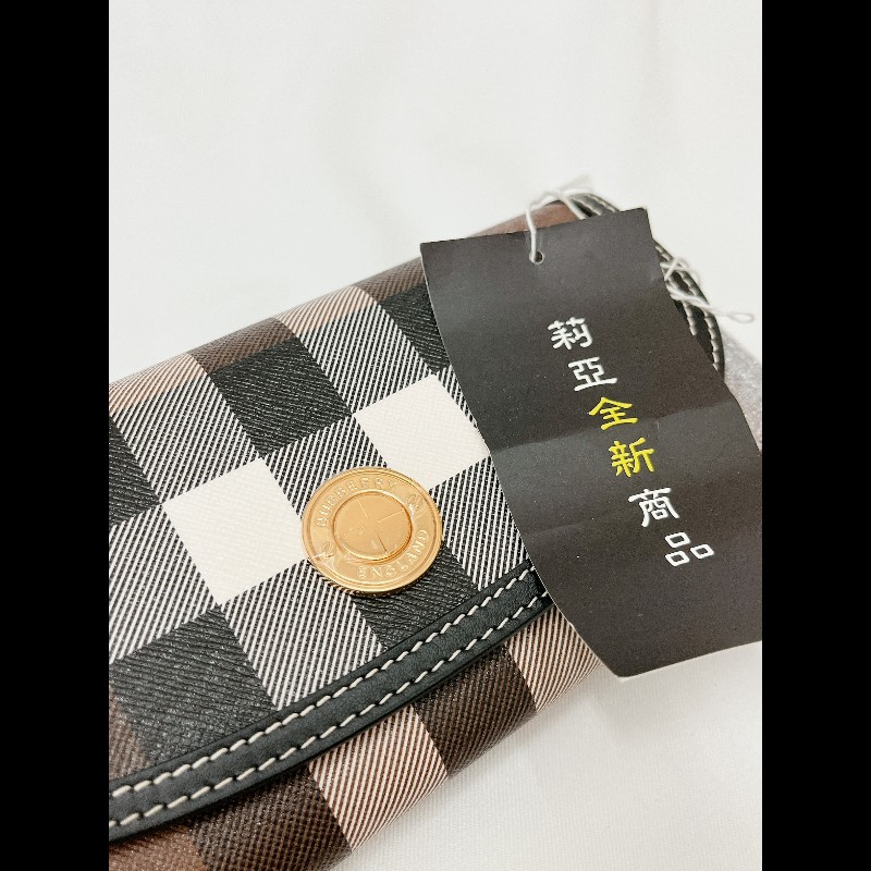 莉亞精品♡Burberry 經典格紋長夾 近新閒置-2