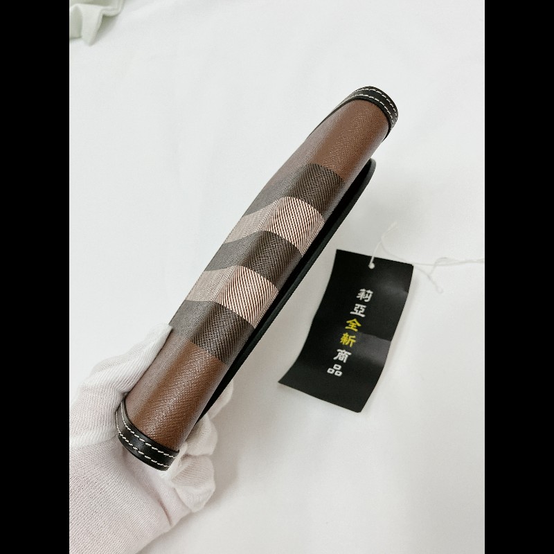莉亞精品♡Burberry 經典格紋長夾 近新閒置-5