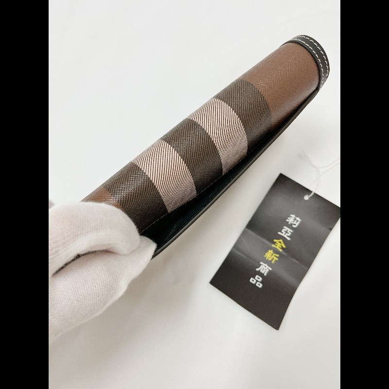 莉亞精品♡Burberry 經典格紋長夾 近新閒置-7