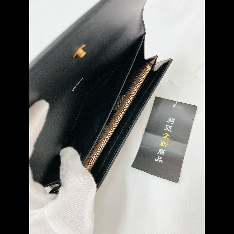 莉亞精品♡Burberry 經典格紋長夾 近新閒置-9