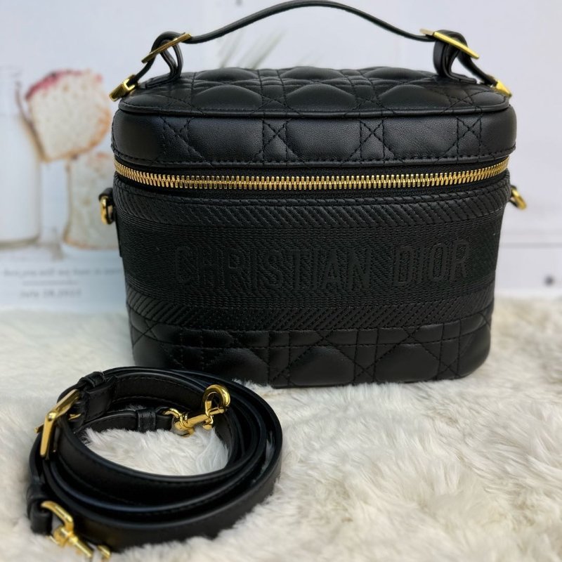 Dior Travel Vanity 黑色 藤格紋 牛皮 小號-1