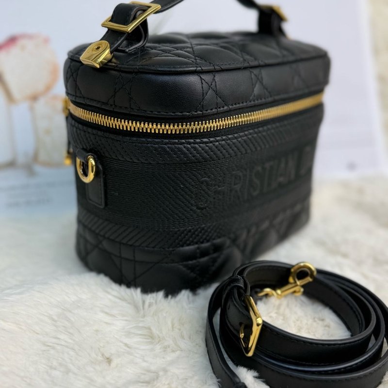 Dior Travel Vanity 黑色 藤格紋 牛皮 小號-2