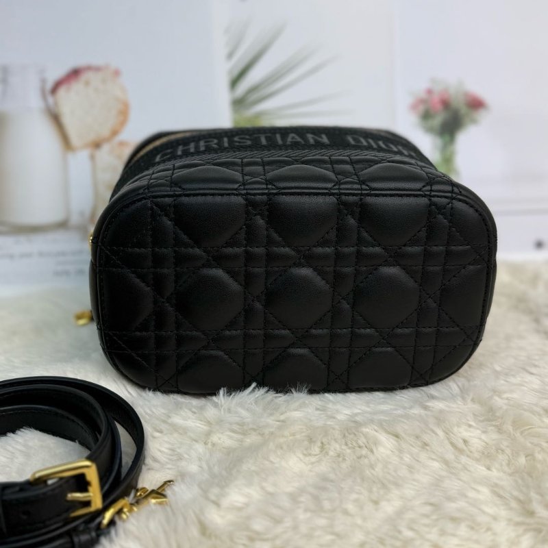 Dior Travel Vanity 黑色 藤格紋 牛皮 小號-4