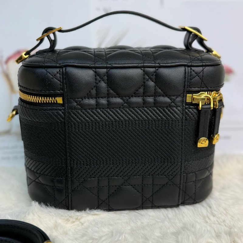 Dior Travel Vanity 黑色 藤格紋 牛皮 小號-5