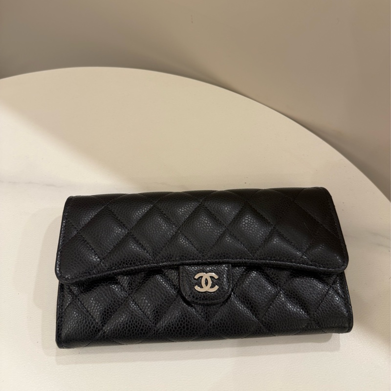 Chanel香奈兒 經典coco荔枝牛皮長夾-0