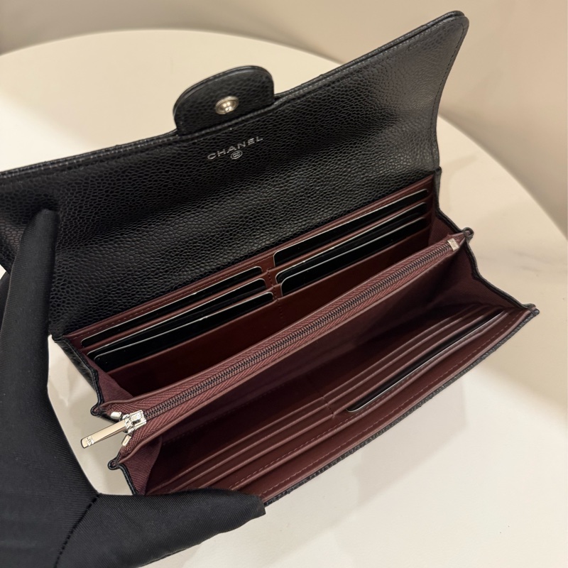 Chanel香奈兒 經典coco荔枝牛皮長夾-6