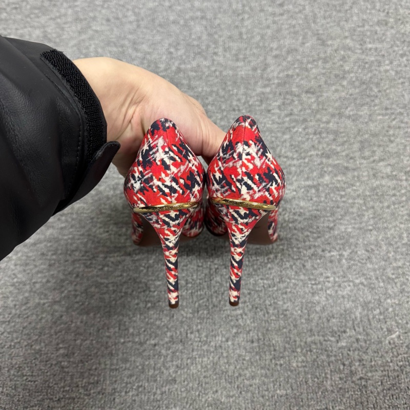 Louis Vuitton LV 路易威登 尖頭細跟 亞麻 高跟鞋 99新-2