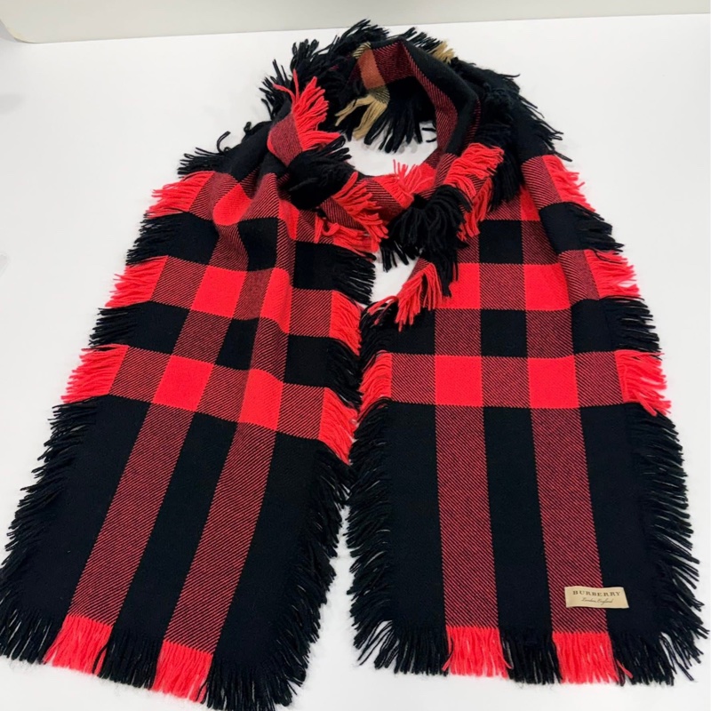 BURBERRY 蘇格蘭精紡羊毛格紋圍巾-5