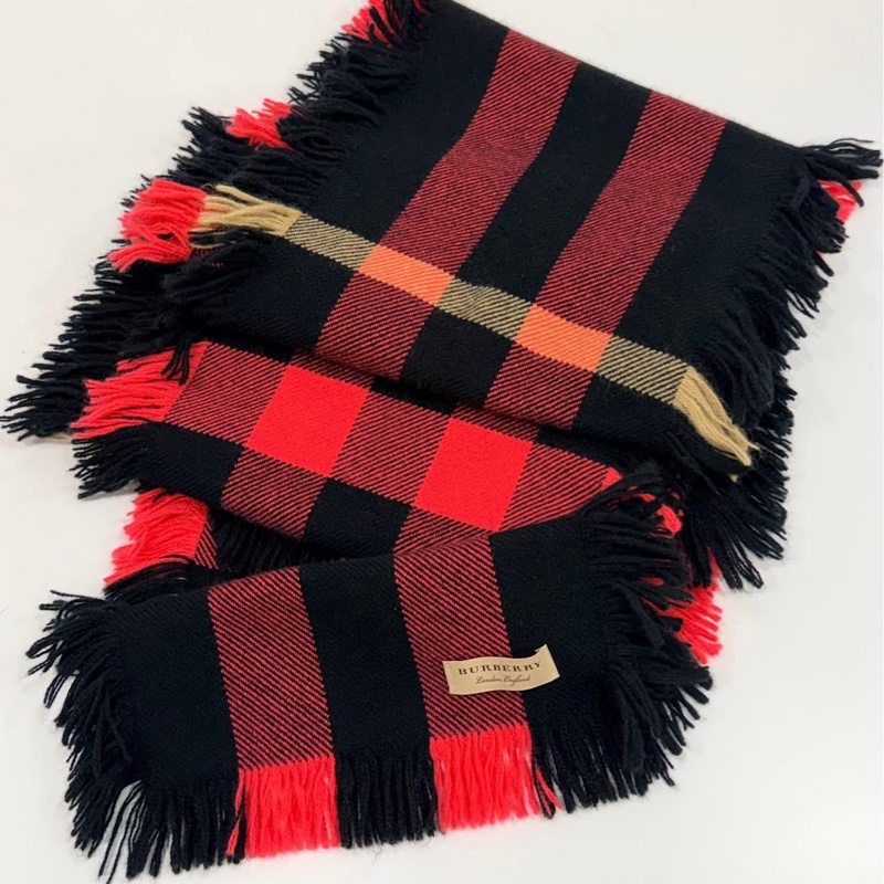 BURBERRY 蘇格蘭精紡羊毛格紋圍巾-7