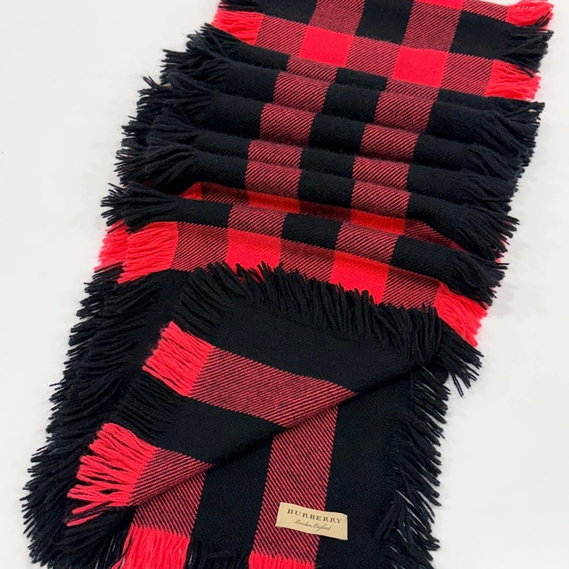 BURBERRY 蘇格蘭精紡羊毛格紋圍巾-8