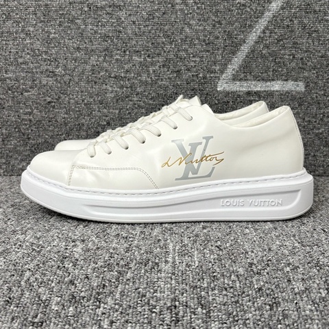 LV 路易威登 白色皮面厚底松糕鞋42.5碼