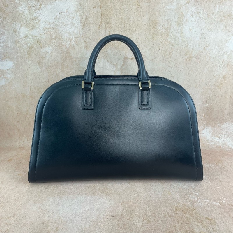 Celin 黑色box皮大骨頭浮雕logo保齡球包大號-1