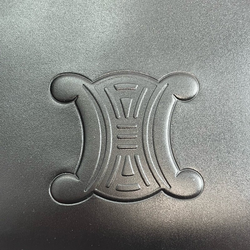 Celin 黑色box皮大骨頭浮雕logo保齡球包大號-14