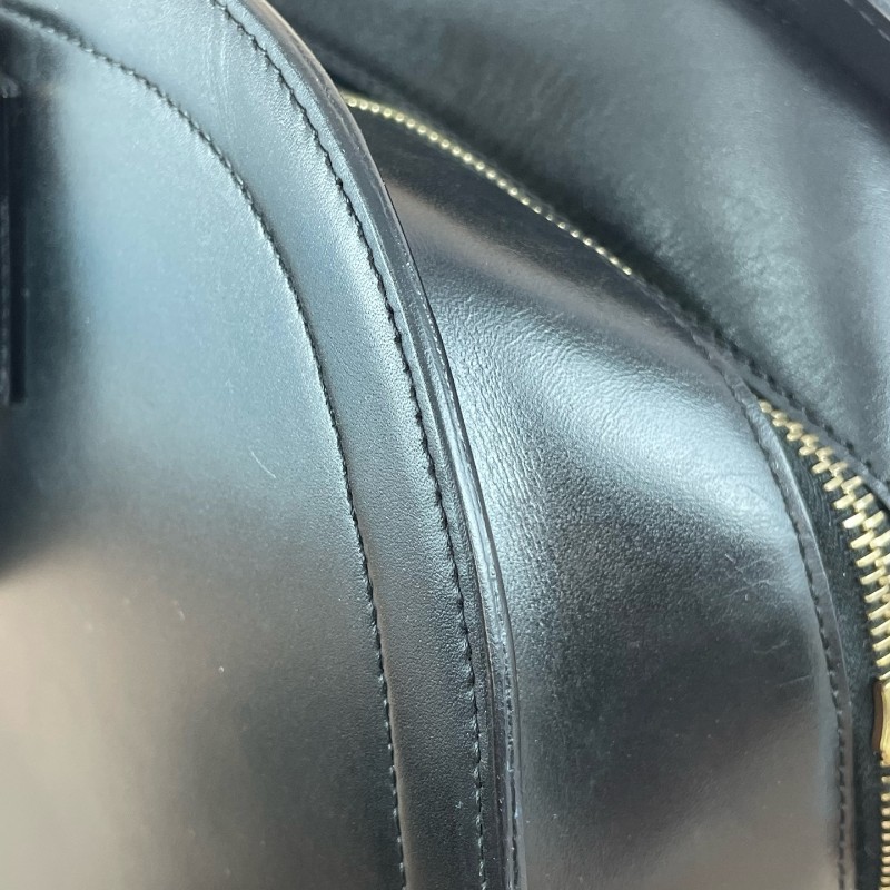 Celin 黑色box皮大骨頭浮雕logo保齡球包大號-20