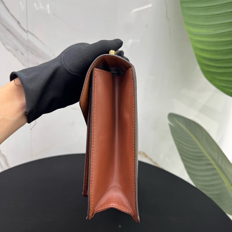 98新LV路易威登/Louis Vuitton老花蒙梭郵差包 可手提單肩斜挎 外層經典老花圖案 內裡-3