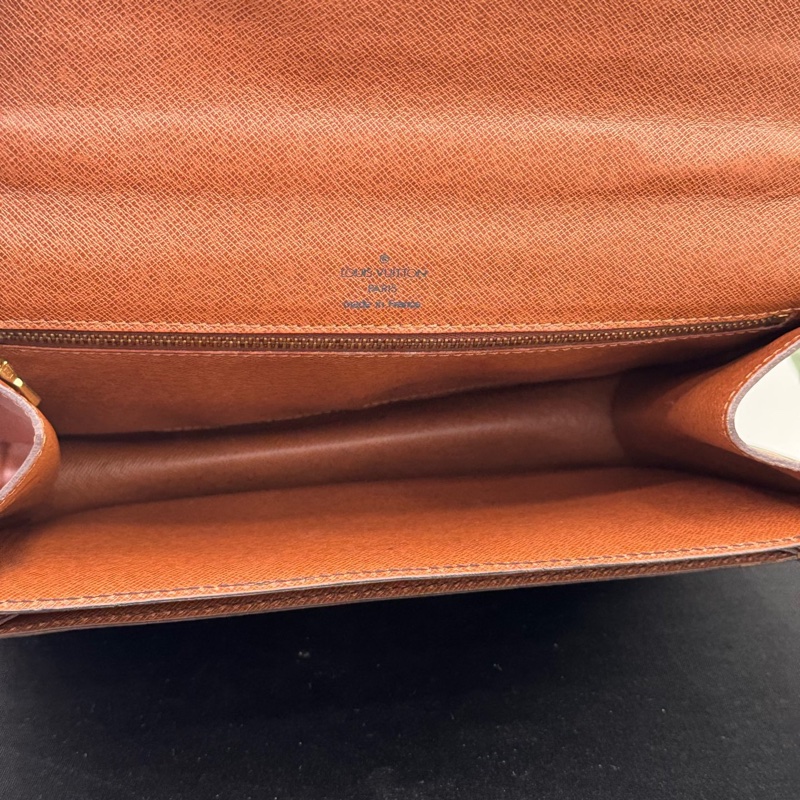 98新LV路易威登/Louis Vuitton老花蒙梭郵差包 可手提單肩斜挎 外層經典老花圖案 內裡-8