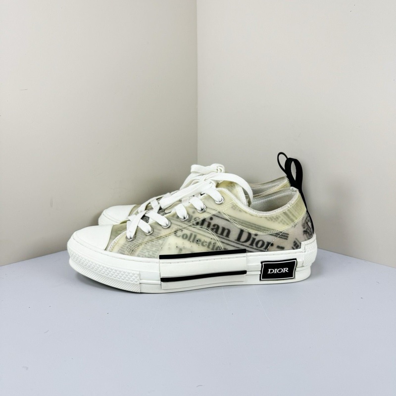 Dior 迪奧B23報紙標語Logo板鞋/37碼/98新-0