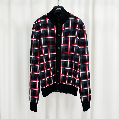 Louis Vuitton 路易威登格紋Logo羊毛開衫/XS碼