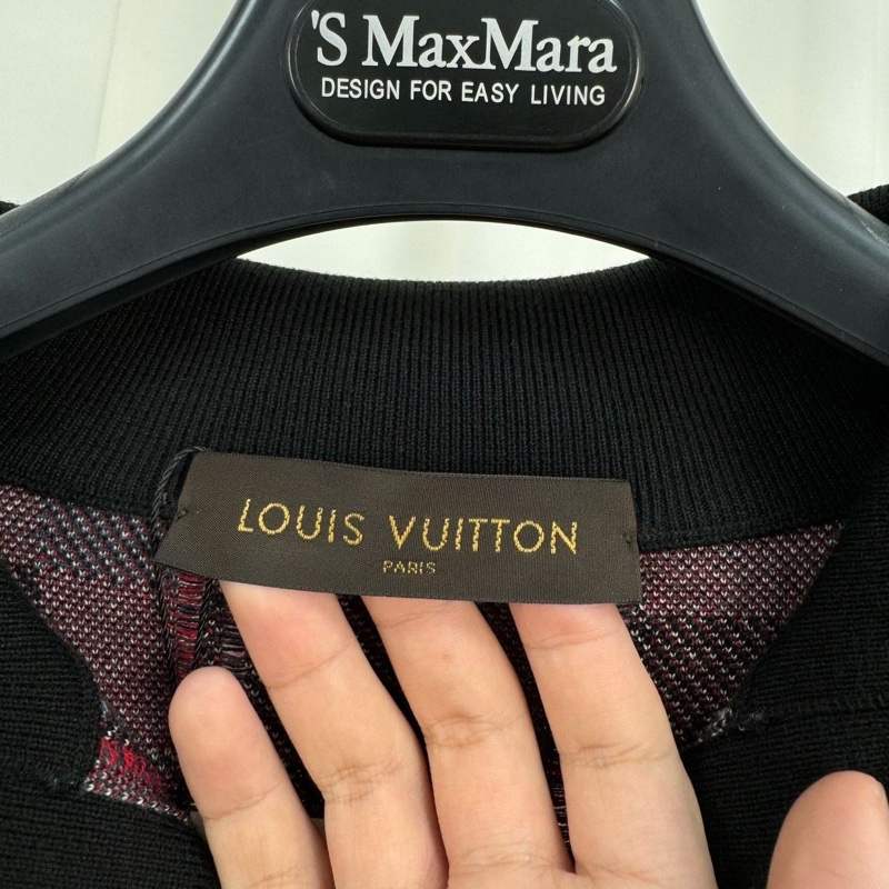 Louis Vuitton 路易威登格紋Logo羊毛開衫/XS碼-5