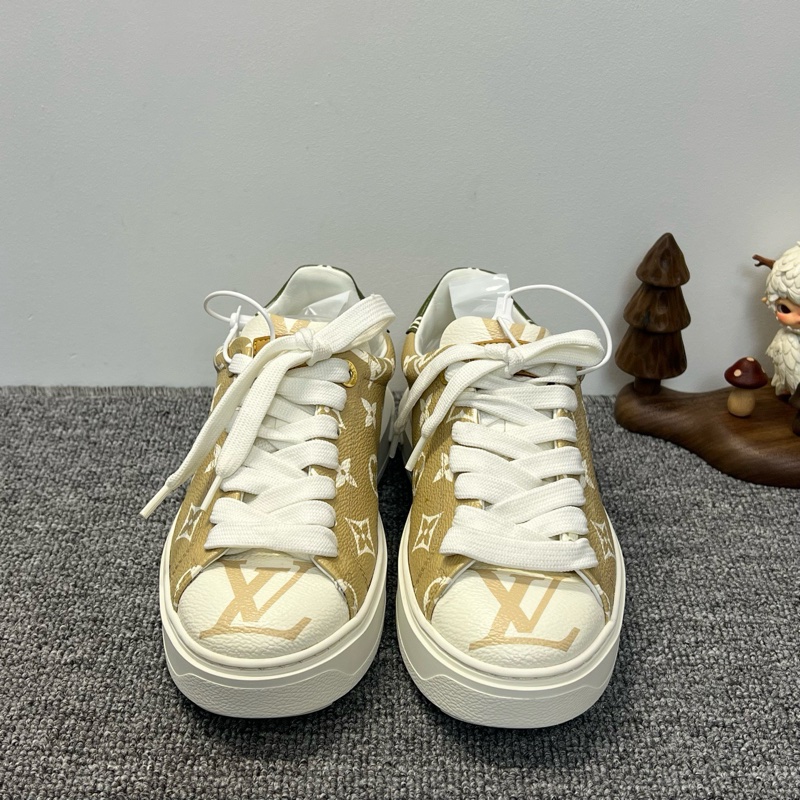 35碼 LV路易威登 Time Out 老花滿印 低幫 時尚板鞋 女款 卡其/99新-3