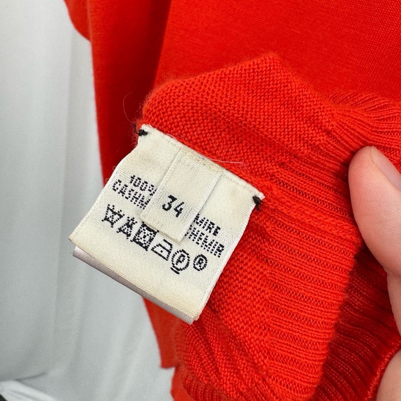Hermes 愛馬仕拉鍊羊絨針織上衣/34-5