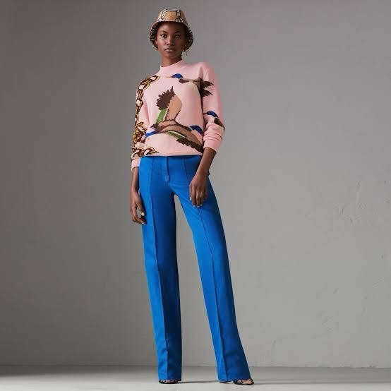 BURBERRY 提花圖案巴洛克風格鏈條羊毛混羊絨上衣-1