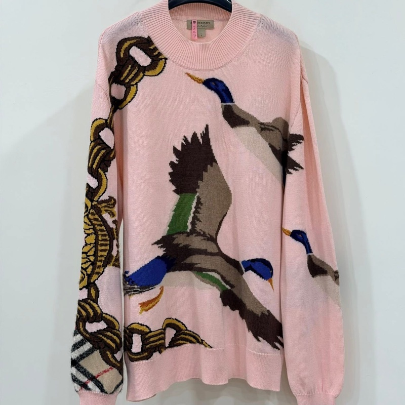 BURBERRY 提花圖案巴洛克風格鏈條羊毛混羊絨上衣-2