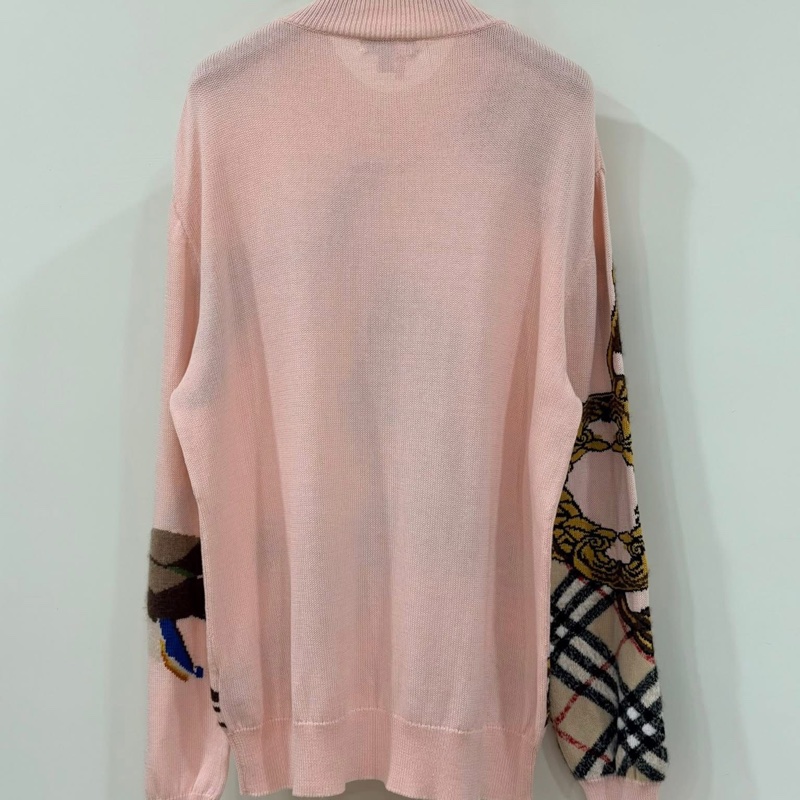 BURBERRY 提花圖案巴洛克風格鏈條羊毛混羊絨上衣-3