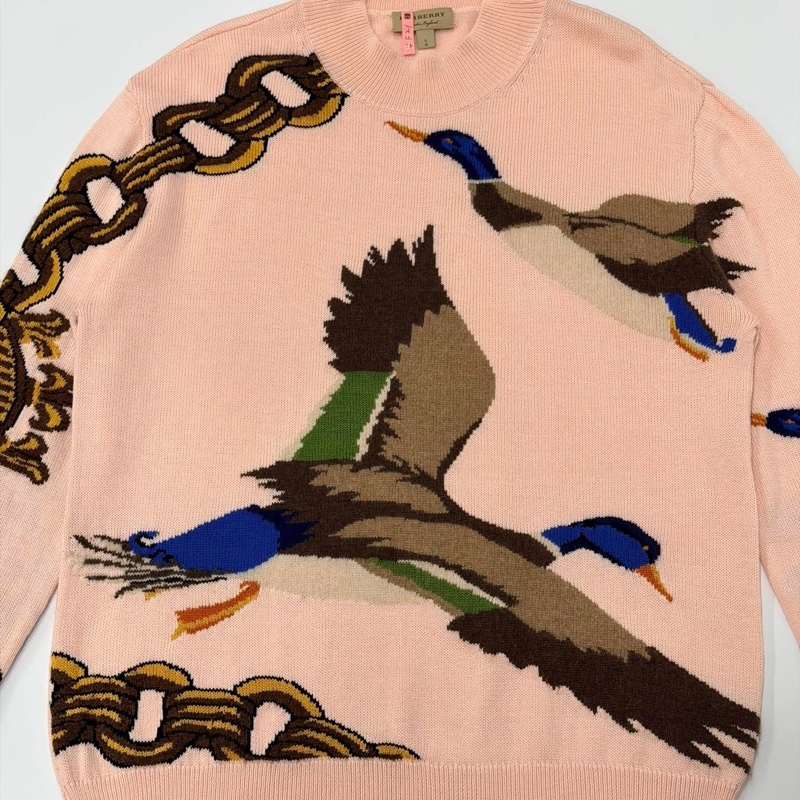 BURBERRY 提花圖案巴洛克風格鏈條羊毛混羊絨上衣-7