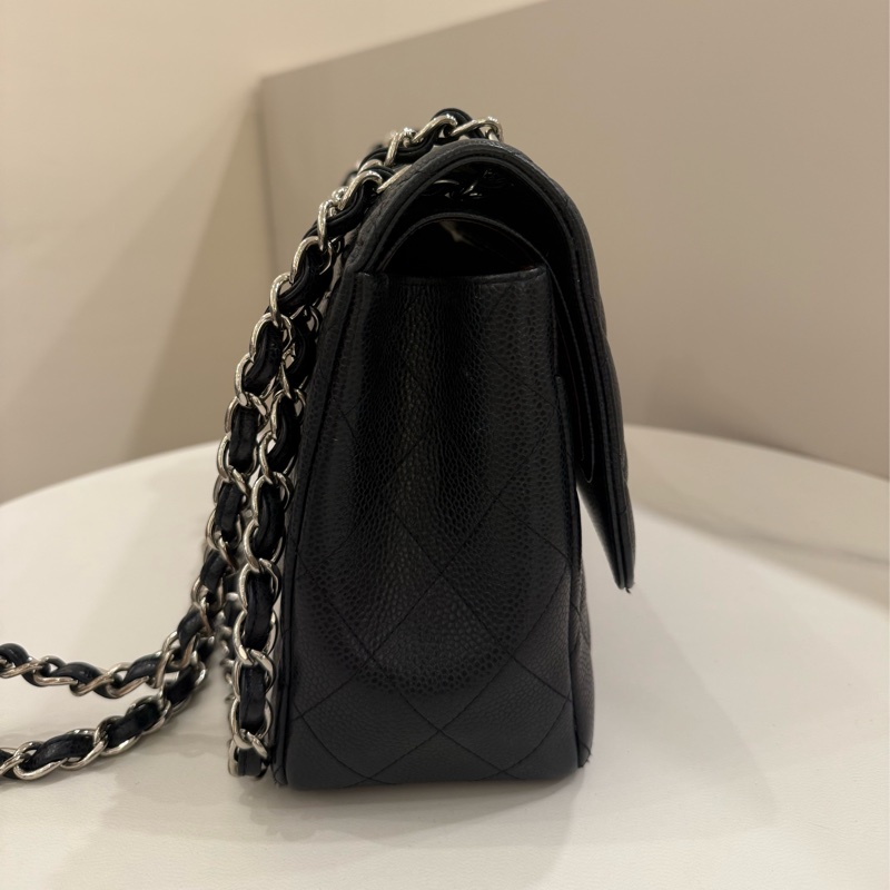 (超級甜價)Chanel香奈兒 cf30 jumbo黑銀-3