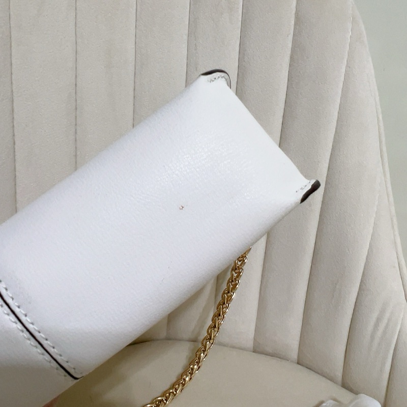 MICHAEL KOR＊原價8413＊SONIA 縷空MK磁釦翻蓋錬 帶肩背斜背二用包-奶油白/中-8