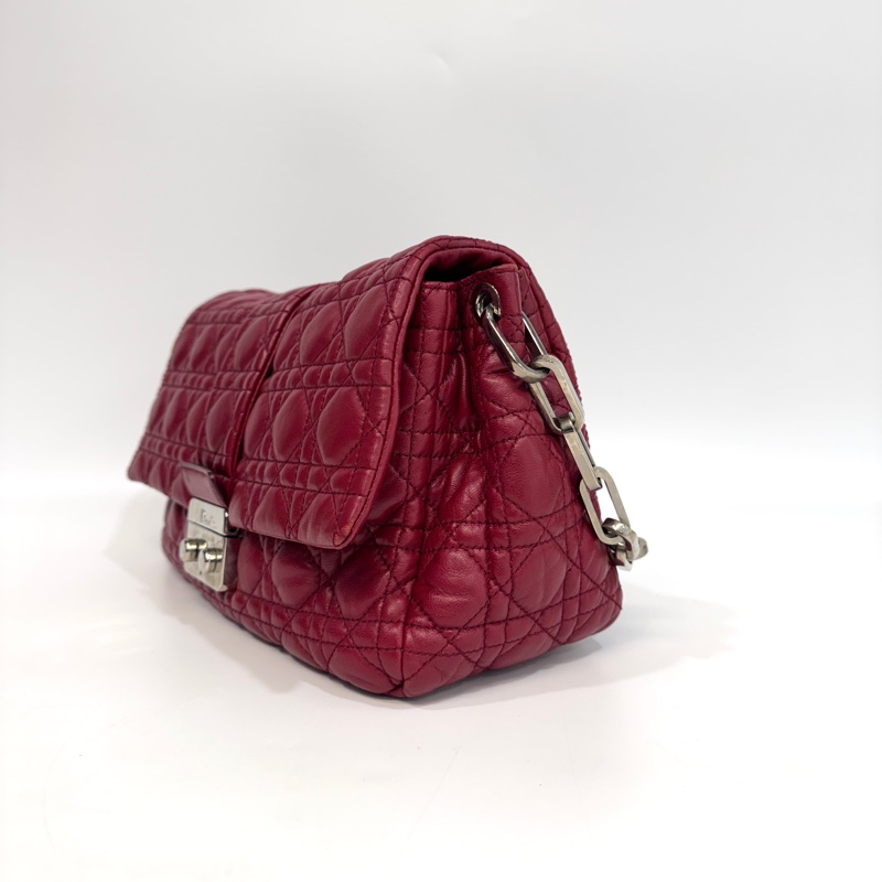 DIOR深紅銀釦New Lock Cannage腋下鏈包M9803PSSQ-4