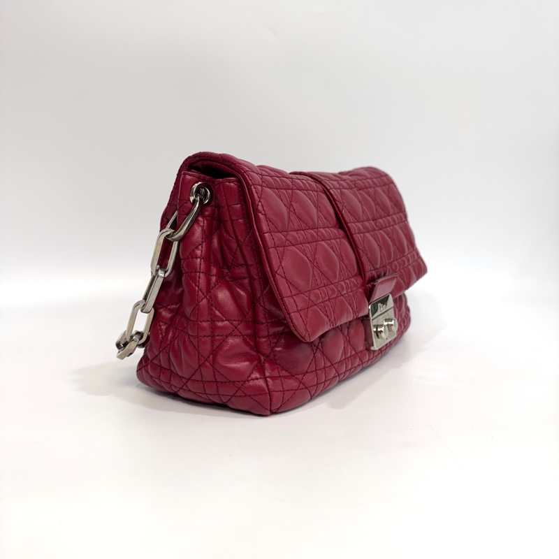 DIOR深紅銀釦New Lock Cannage腋下鏈包M9803PSSQ-5
