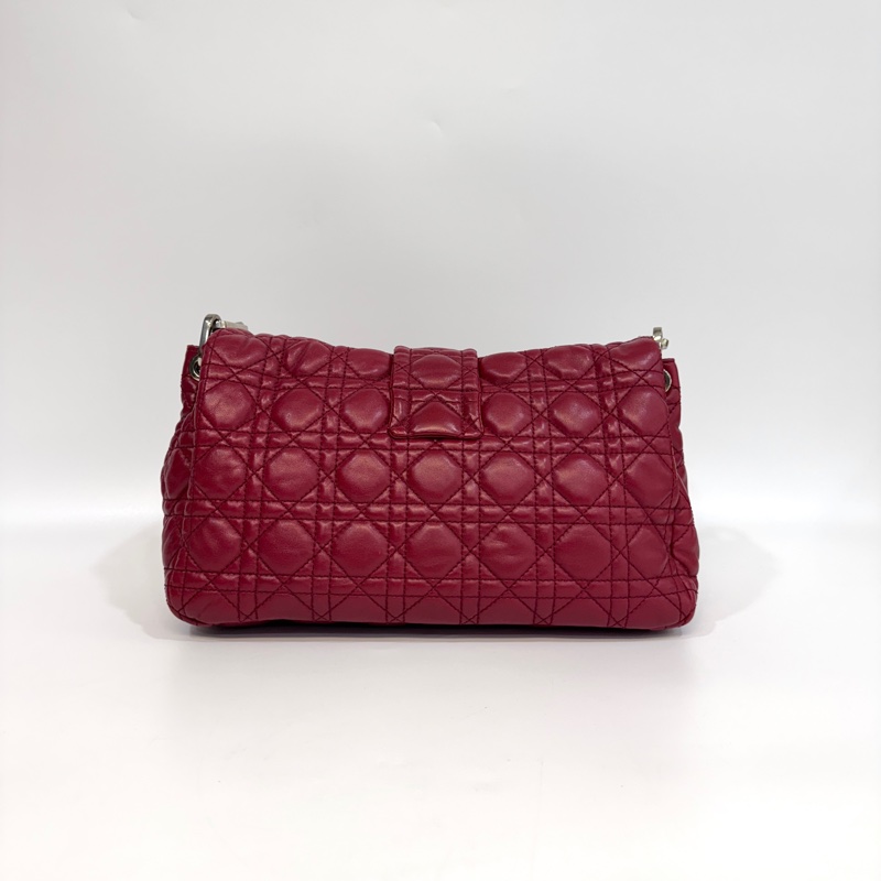 DIOR深紅銀釦New Lock Cannage腋下鏈包M9803PSSQ-6