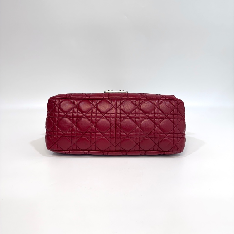DIOR深紅銀釦New Lock Cannage腋下鏈包M9803PSSQ-7