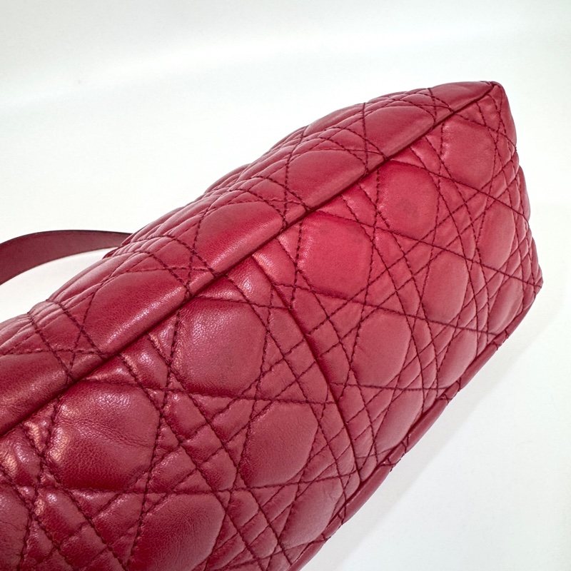DIOR深紅銀釦New Lock Cannage腋下鏈包M9803PSSQ-10