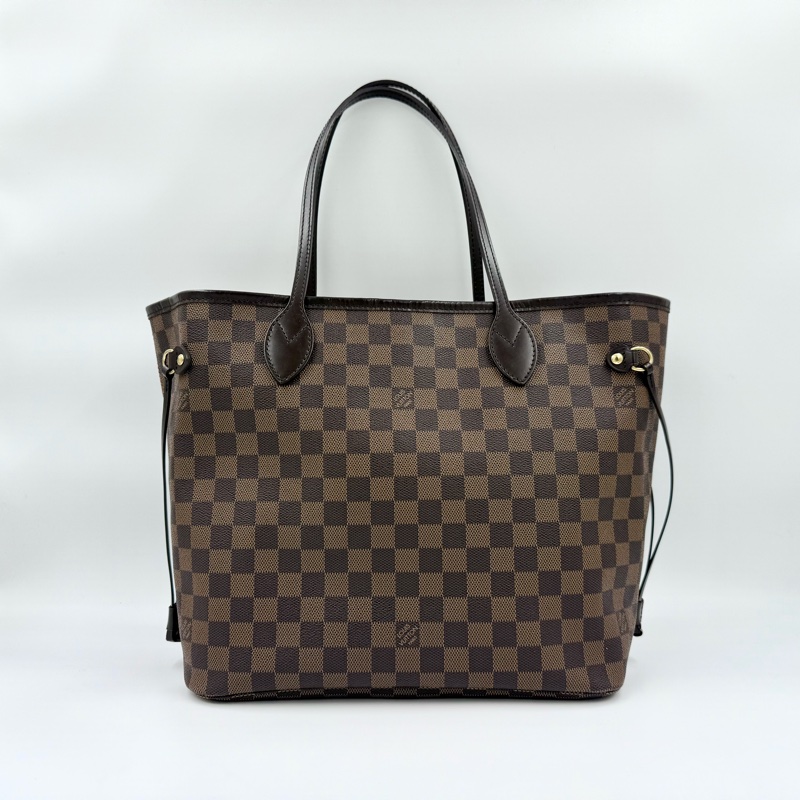 LV咖啡色棋盤格neverfull MM托特包/N41358-0