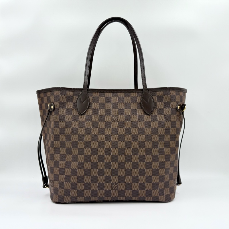 LV咖啡色棋盤格neverfull MM托特包/N41358-1