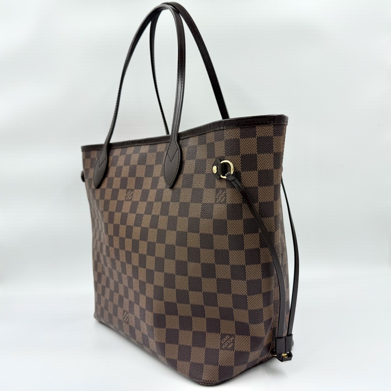 LV咖啡色棋盤格neverfull MM托特包/N41358-2