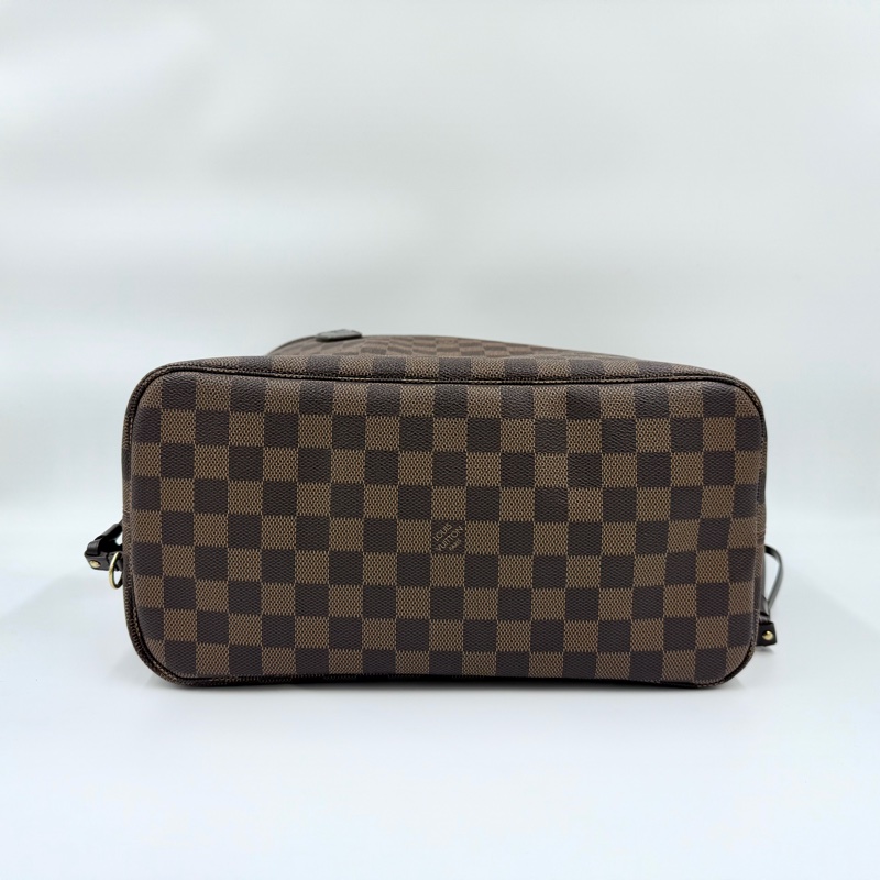 LV咖啡色棋盤格neverfull MM托特包/N41358-5