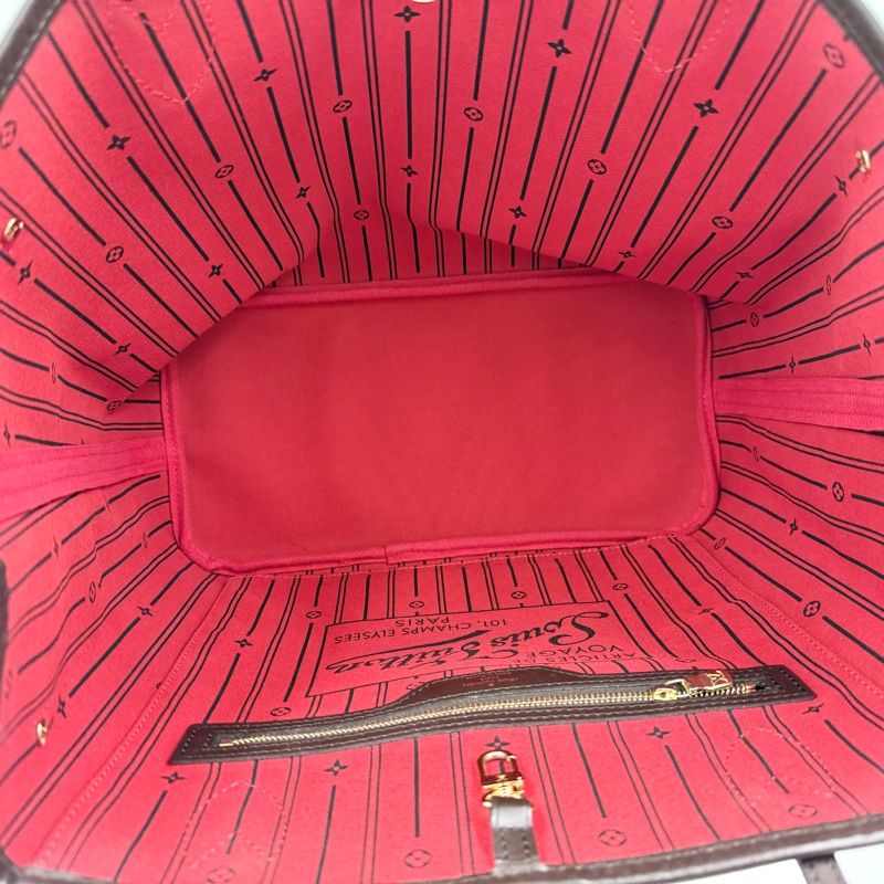 LV咖啡色棋盤格neverfull MM托特包/N41358-9