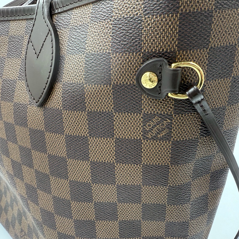 LV咖啡色棋盤格neverfull MM托特包/N41358-10