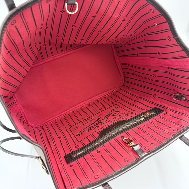 LV咖啡色棋盤格neverfull MM托特包/N41358-13