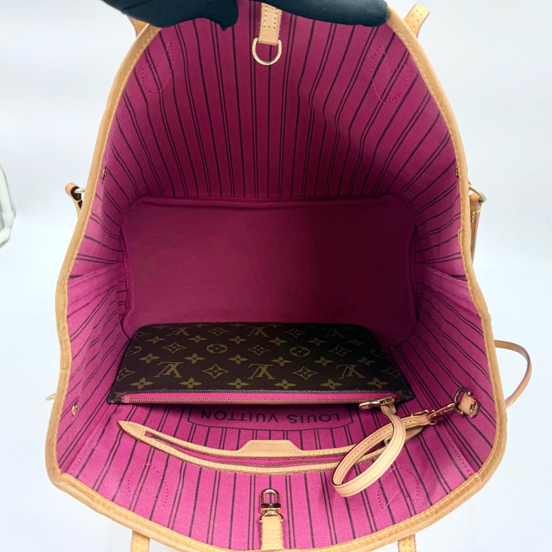 LV原花拼牡丹紅色內裡NEVERFULL MM /M41178-7