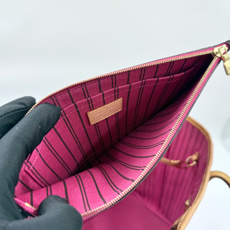 LV原花拼牡丹紅色內裡NEVERFULL MM /M41178-9