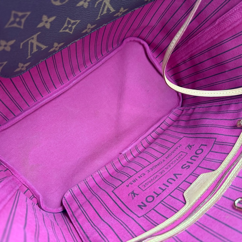 LV原花拼牡丹紅色內裡NEVERFULL MM /M41178-18