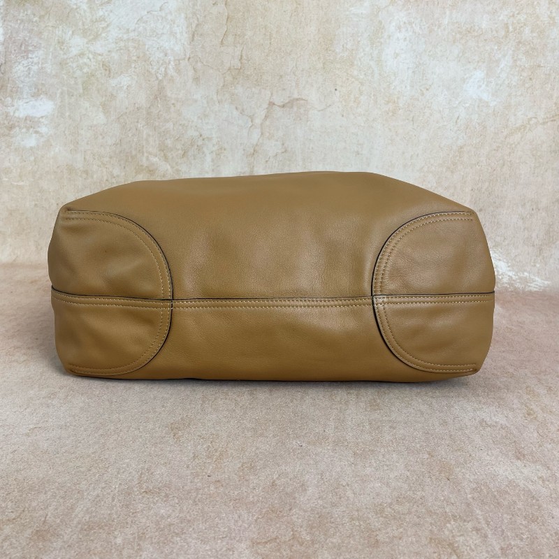 Delvaux 焦糖色拼白色托特包 肩背包-6