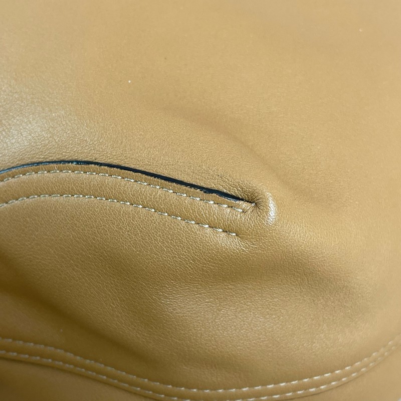 Delvaux 焦糖色拼白色托特包 肩背包-12